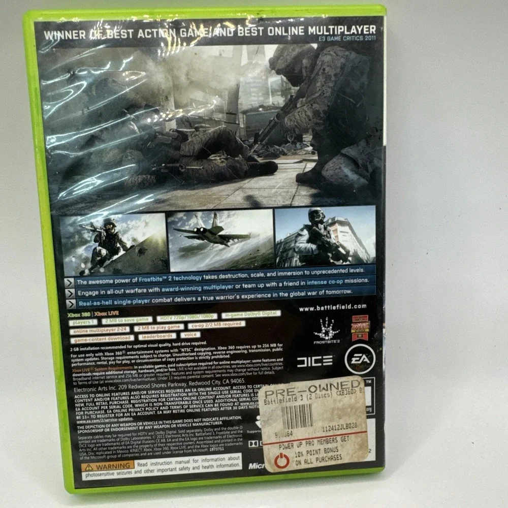 Battlefield 3 (Microsoft Xbox 360, 2011)